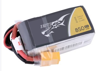 Tattu 850mAh 14.8V 45C 4S1P Lipo Battery Pack with XT60 plug