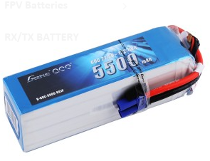 Gens ace 5500mAh 22.2V 60C 6S1P Lipo Battery Pack with EC5 plug