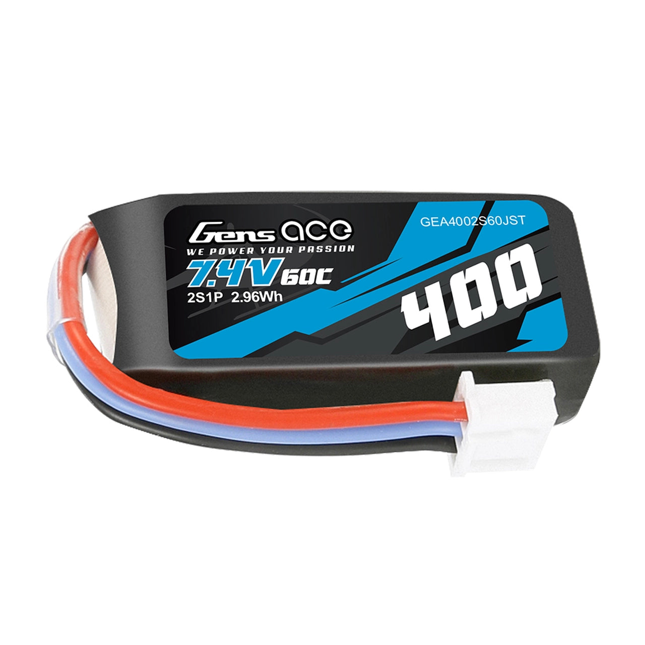 Gens Ace 400mAh 7.4V 60C 2S1P Lipo Battery Pack With JST-XHR Plug