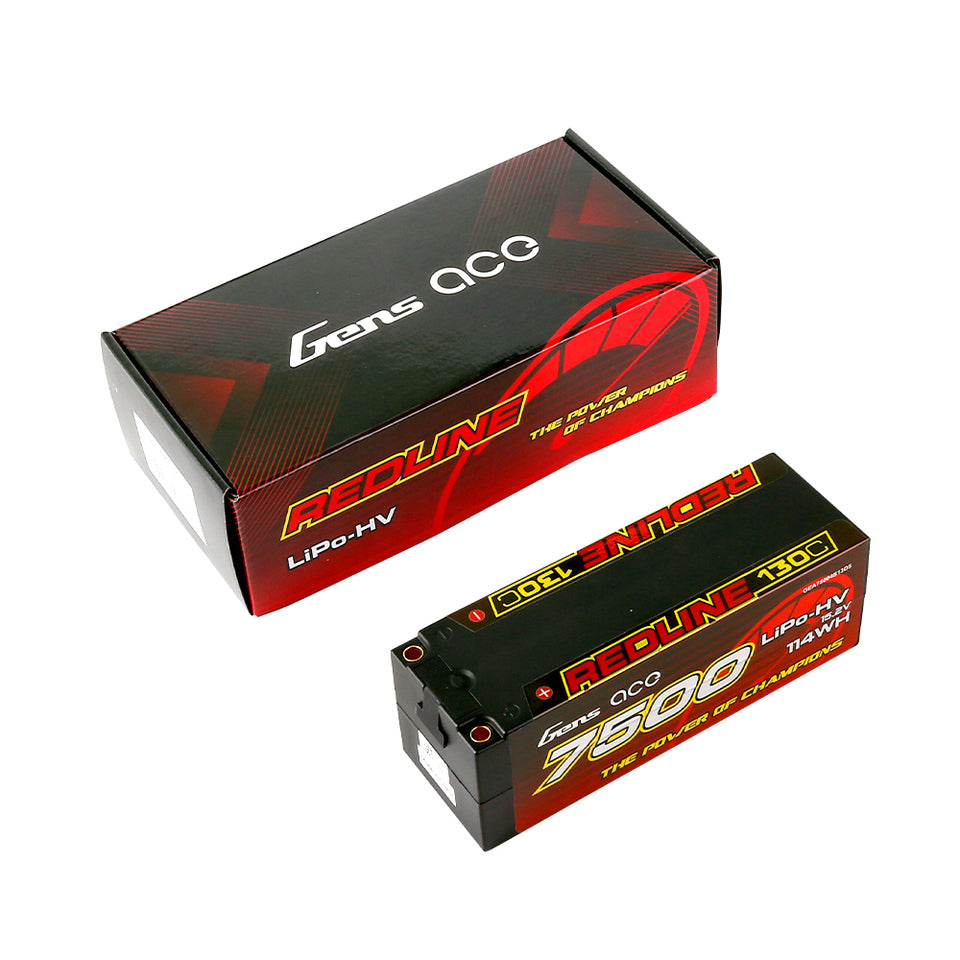 Gens Ace 7500mAh 4S1P HardCase 130C 15.2V Lipo Battery Pack #50 For RC Cars Racing Series