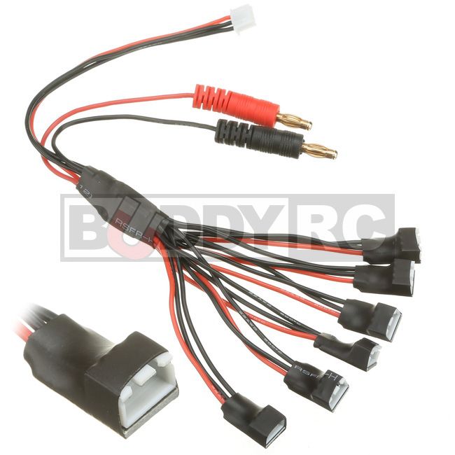 Parallel Charge Cable for Trex 150 OMP M1 Batteries with 2S XH Connector