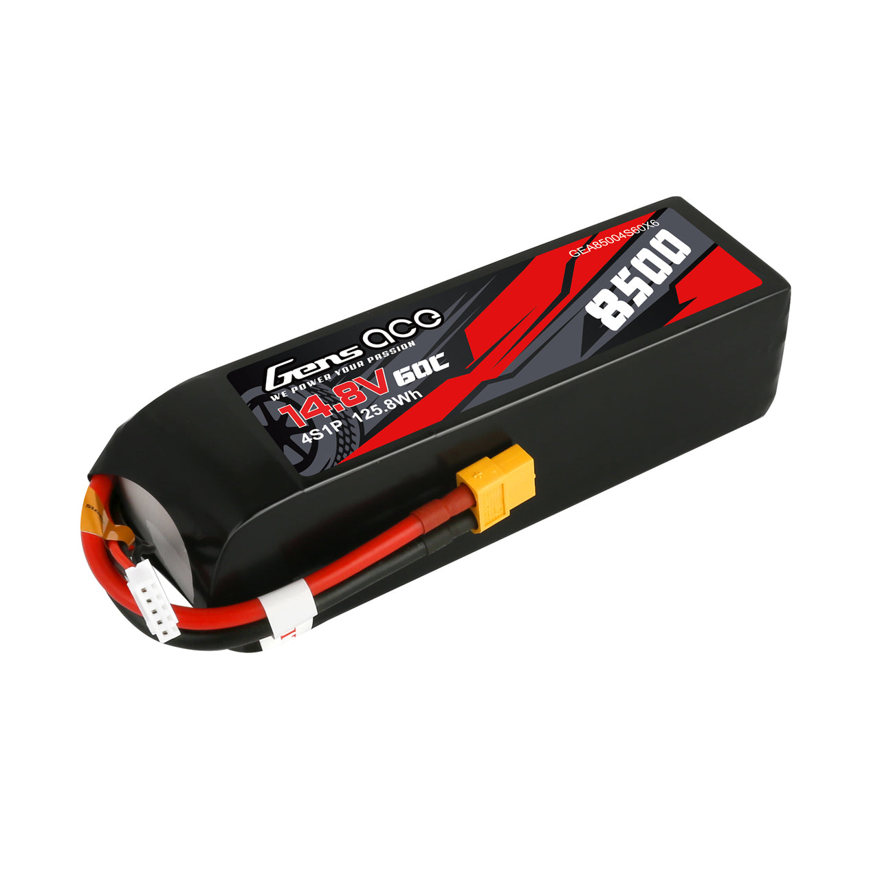 Gens Ace 14.8V 60C 4S 8500mAh Lipo Battery Pack With XT60 Plug For Xmaxx 8S Car