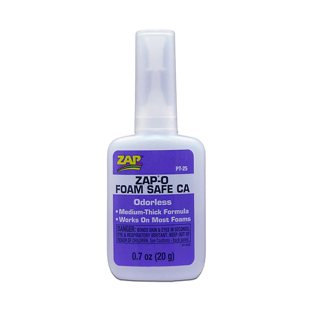 ZAP ZAP-O Foam Safe CA+ Odorless Medium Thick CA Glue PT-25 1oz