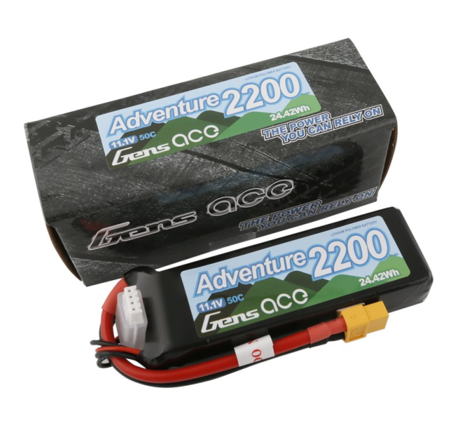 Gens Ace Adventure 2200mAh 3S1P 11.1V 50C Lipo Battery with XT60 Plug for RC Crawler