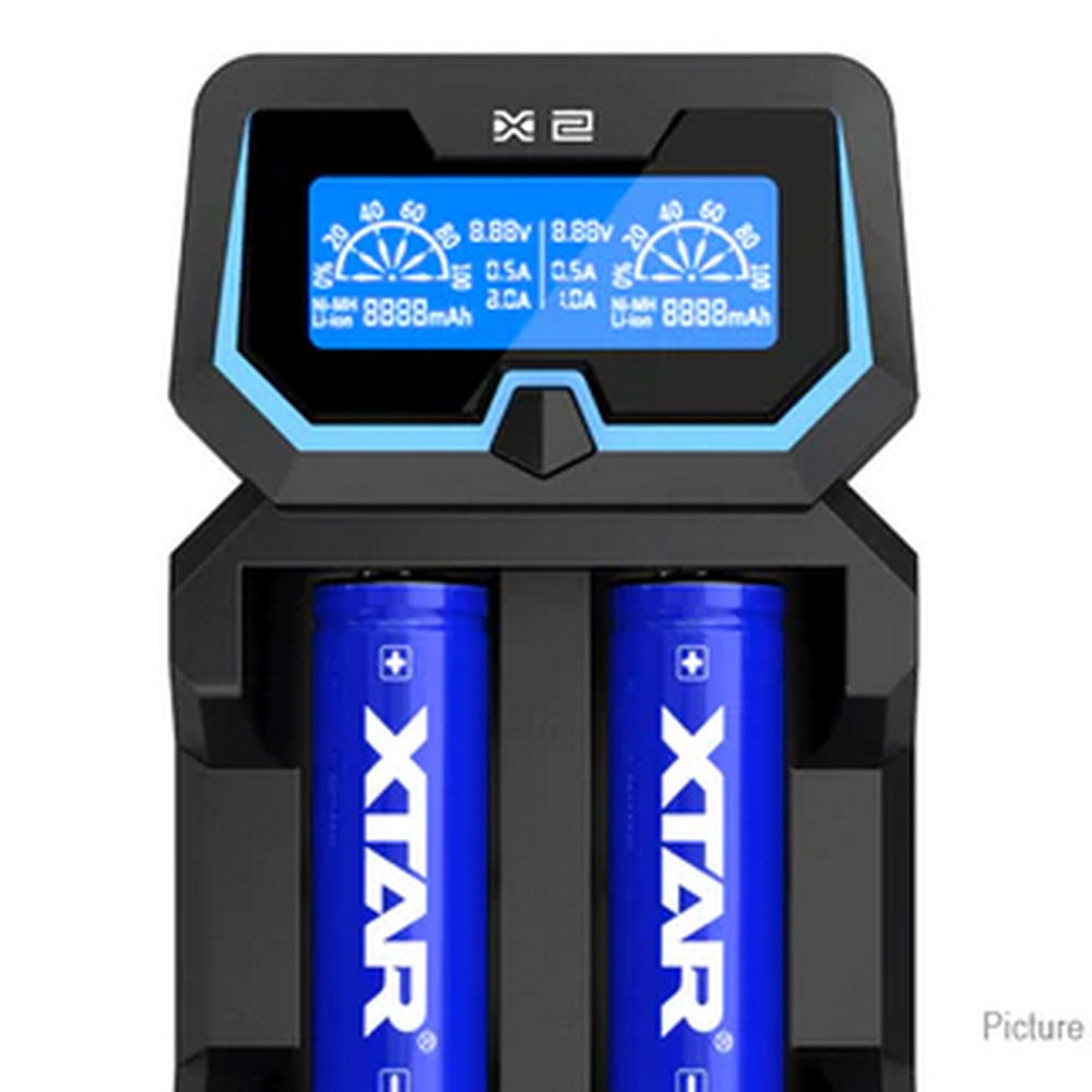 XTAR X2 2 Bay Smart Digital LCD Lithium ion Battery Charger