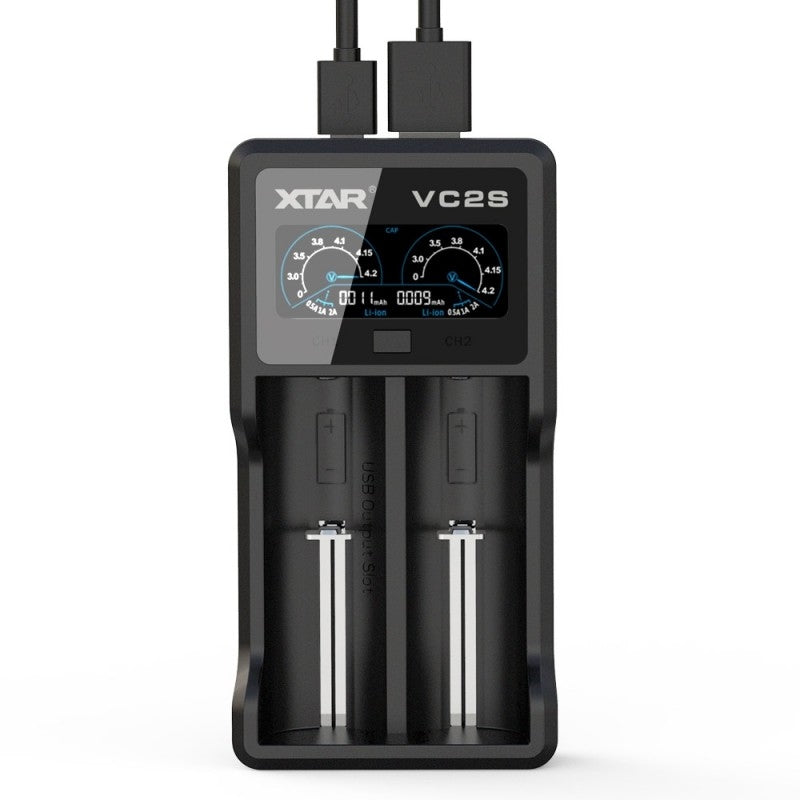 XTAR VC2S 2 Bay LCD USB Lithium ion NiMH Battery Charger