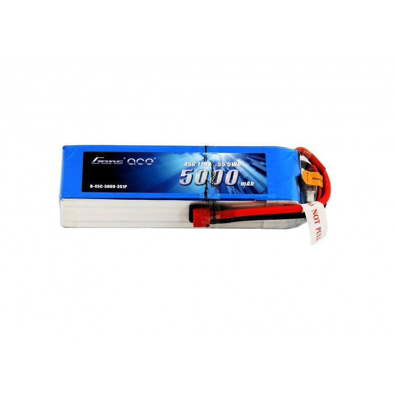 Gens ace 5000mAh 3S1P 11.1V 45C Lipo Battery Pack with Deans plug