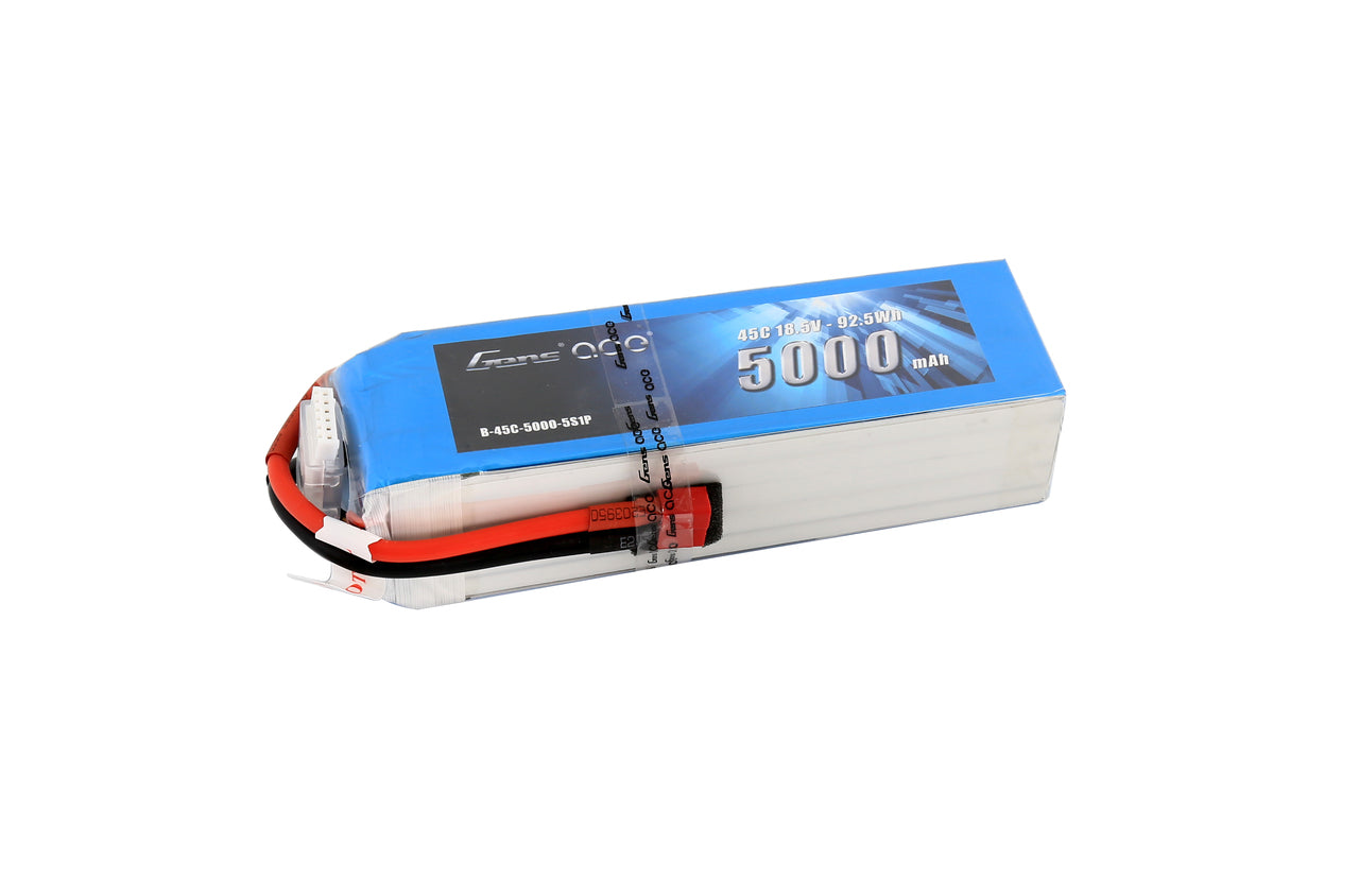 Gens Ace 18.5V 45C 5S 5000mAh Lipo Battery Pack With Deans Plug