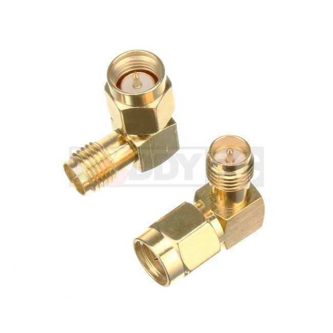 Right Angle SMA Male to RP-SMA Female Adapter