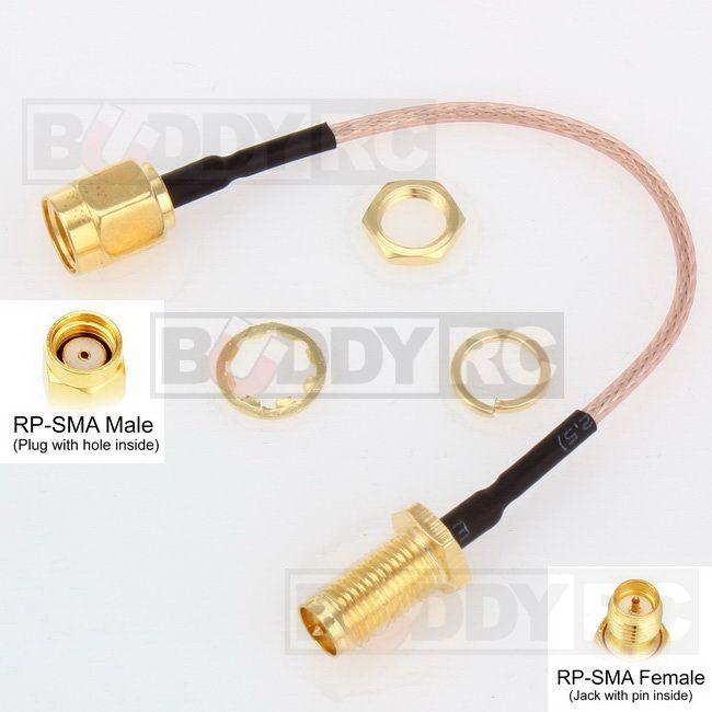 10CM RP-SMA Male to RP-SMA Female Cable