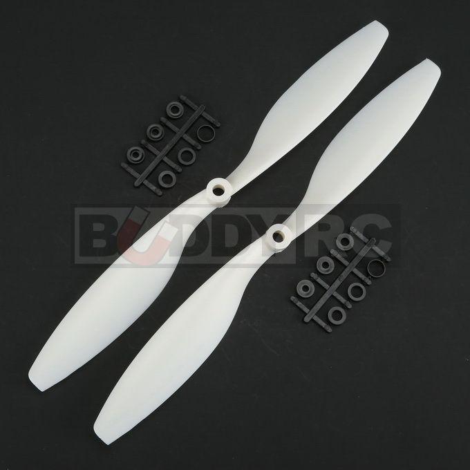 White GemFan 12X4.5 inch Slow Flyer Reverse CW Propellers