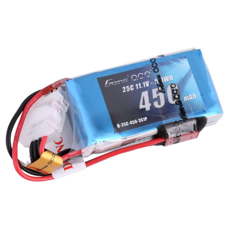 Gens ace 450mAh 11.1V 25C 3S1P LiPo Battery Pack with JST plug