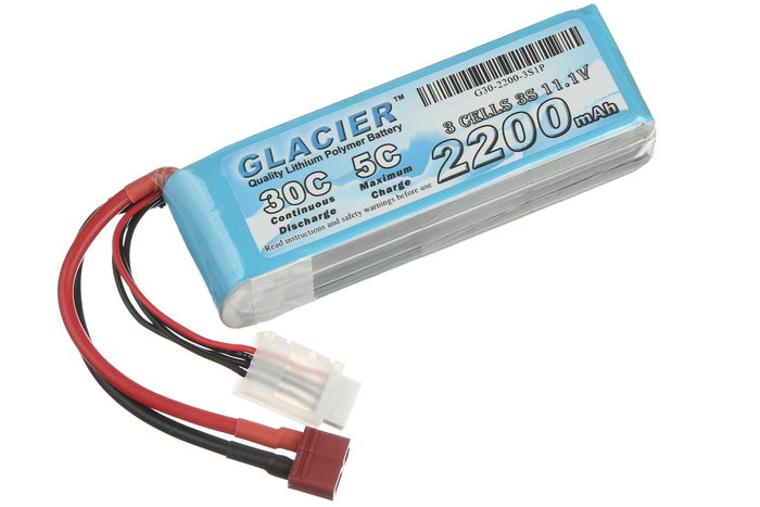Glacier 30C 2200mAh 3S 11.1V LiPo Battery with T Plug