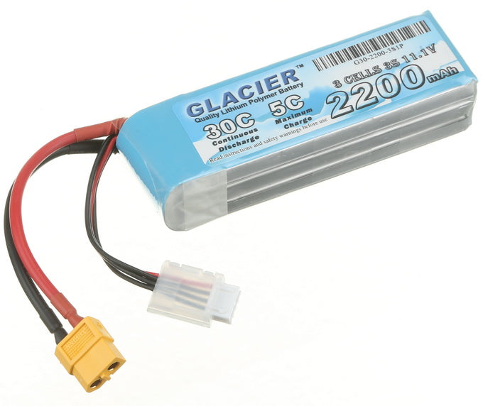 Glacier 30C 2200mAh 3S 11.1V LiPo Battery with XT60 Plug