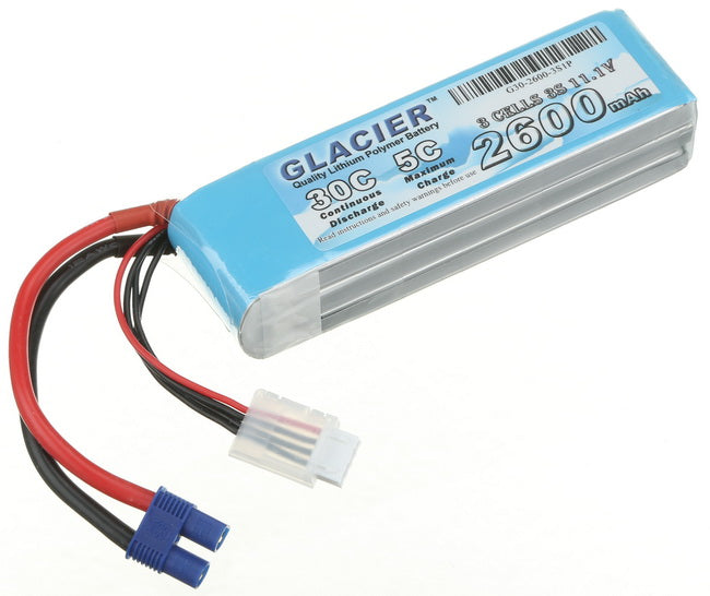 Glacier 30C 2600mAh 3S 11.1V LiPo Battery with EC3 Connector