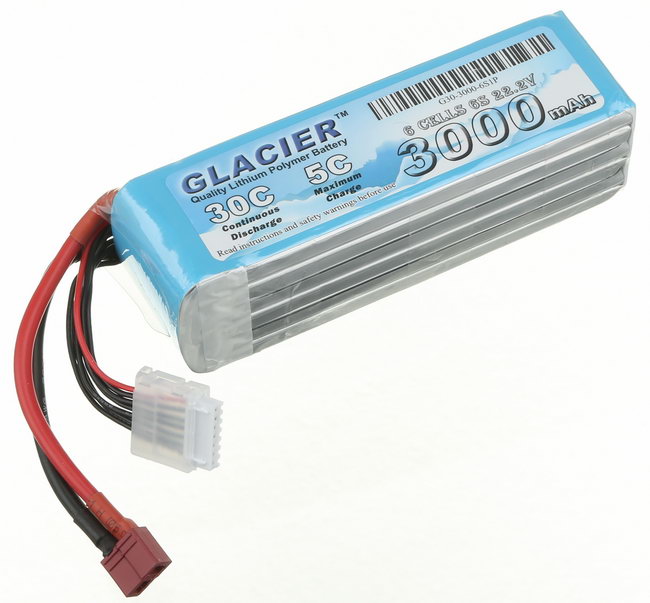Glacier 30C 3000mAh 6S 22.2V LiPo Battery