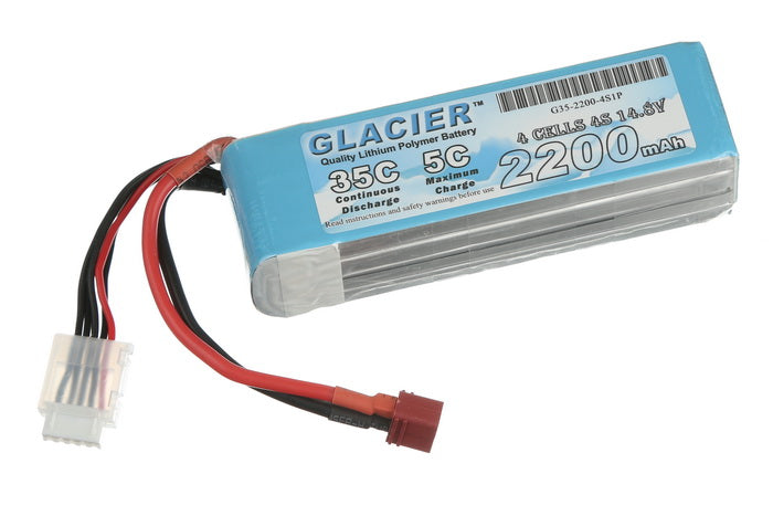 Glacier 35C 2200mAh 4S 14.8V LiPo Battery with T Plug
