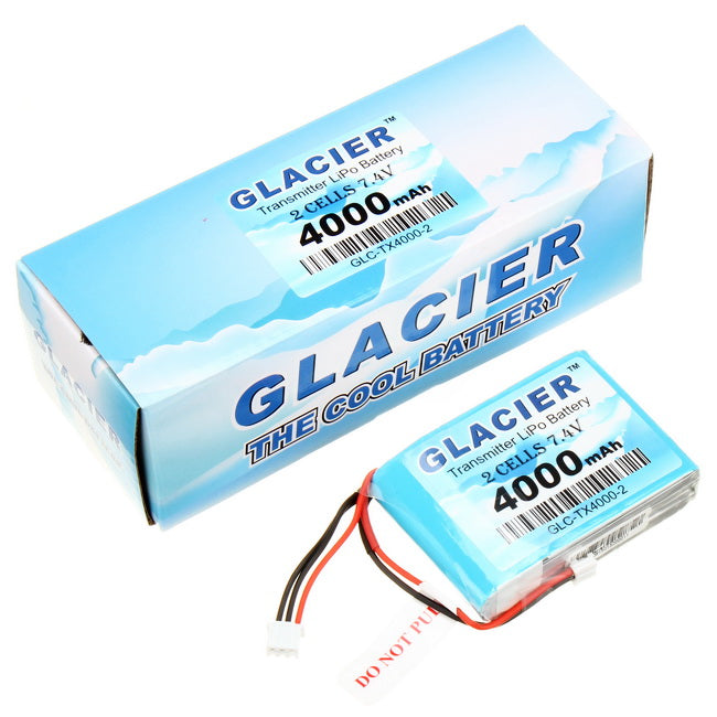 Glacier 4000mAh 2S 7.4V LiPo Transmitter Battery Fits DX9 RadioMaster
