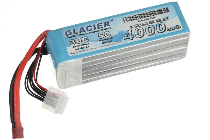 Glacier 30C 4000mAh 6S 22.2V LiPo Battery