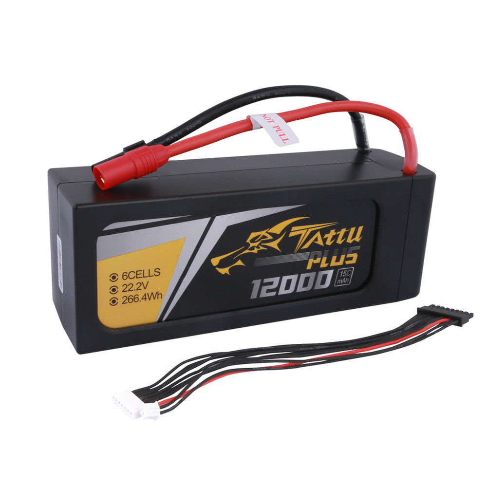 Tattu 12000mAh 22.2V 15C 6S1P Lipo Smart Battery Pack With AS150 + XT150 Plug (New Version)