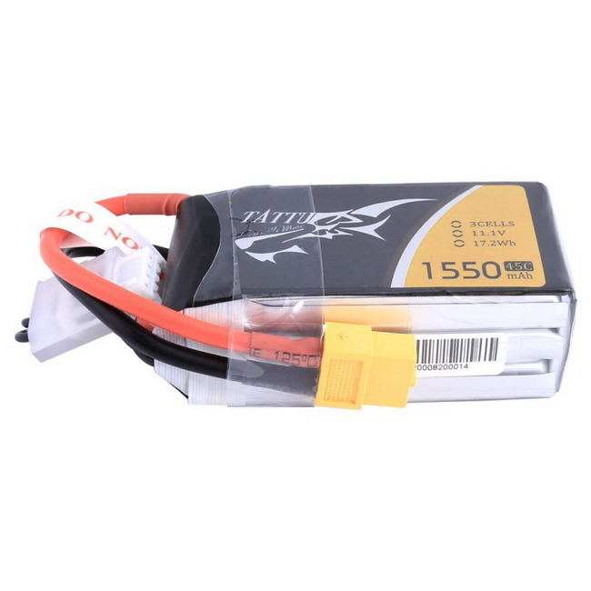 Tattu 1550mAh 45C 3S1P Lipo Battery Pack with XT60 plug