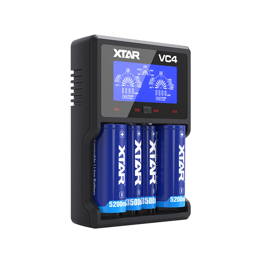 XTAR VC4 4 Bay LCD USB Lithium ion NiMH Battery Charger