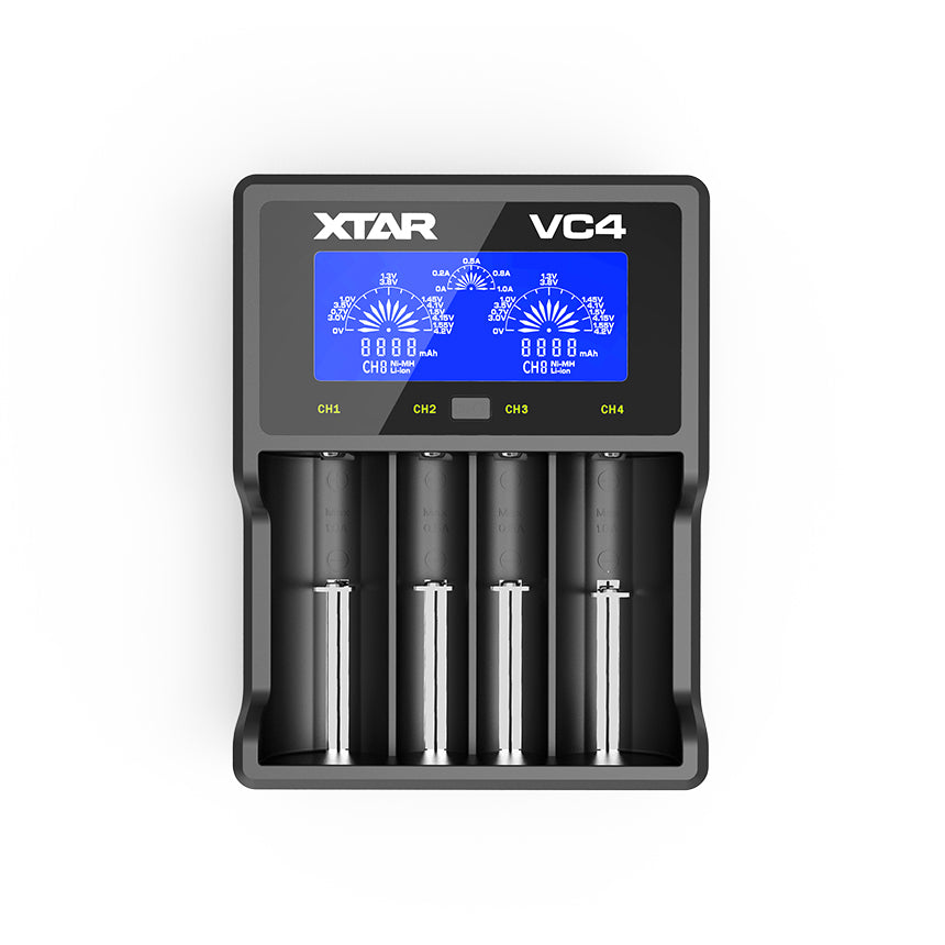 XTAR VC4 4 Bay LCD USB Lithium ion NiMH Battery Charger
